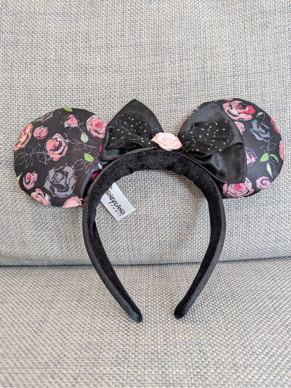 [Rare] Disneyland Paris black floral Minnie headband